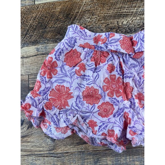 Janie & Jack Toddler Girls Shorts Floral Ruffle Hem Pull On Cotton 2T - Picture 2 of 6